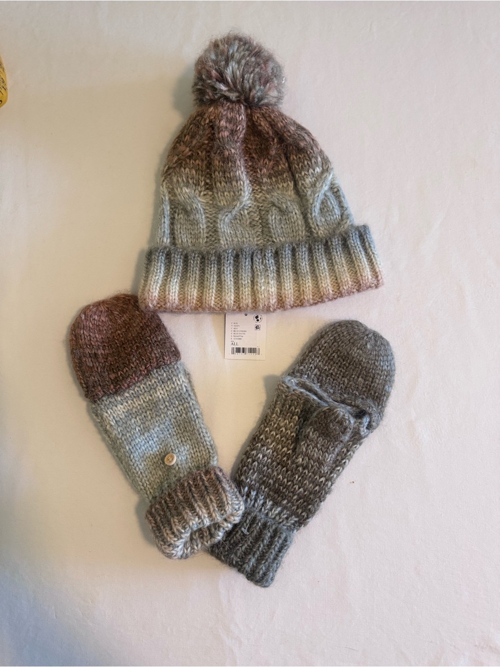 NWT Free People Rainbow Run Hat and Glove Set